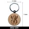 Flying Gargoyle Demon Wings Horns Monster Devil Engraved Wood Round Keychain Tag Charm
